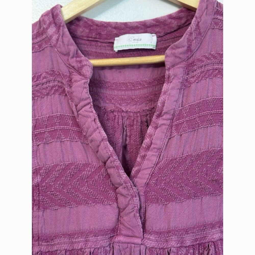 Anthropologie Womens Devotion Twins Petra Tiered Dress Small Pink Boho Feminine - Picture 4 of 10